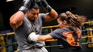 Larry Wheels Trains With Pro Boxers!