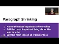 Paragraph Shrinking Mini Lesson
