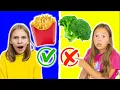 Amelia and Avelina drive-thru dinner pretend play fun with Akim