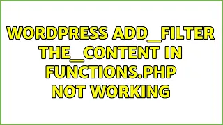 Wordpress add - filter the