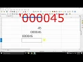 Keeping leading zeros Libre Office Calc