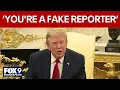 Trump tells reporter be quiet during tense exchange
