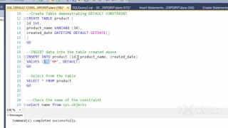 SQL Constraints -- DEFAULT Constraint