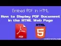 How to Embed PDF Document in HTML Web Page