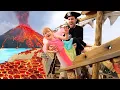 Download Lagu PiRATE iSLAND is under LAVA!!  Beach Prison Escape from Pirates!!  fairy Adley \u0026 Mom save the day 🧚