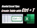 Create Table with Ctrl T in Excel AutoFormat your Excel Table