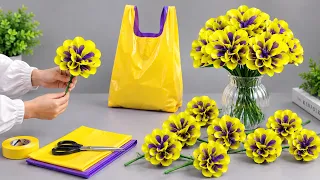 Membuat Bunga 2 layer menggunakan Kantong Plastik Kresek | Bunga handmade layak jual