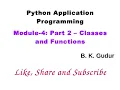 Python Application Programming - Classes and Functions