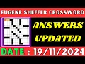 Eugene Sheffer Crossword Clue Answers for Nov 19 2024 Solved