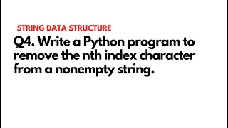 4 Remove Nth character from String String Python Programming