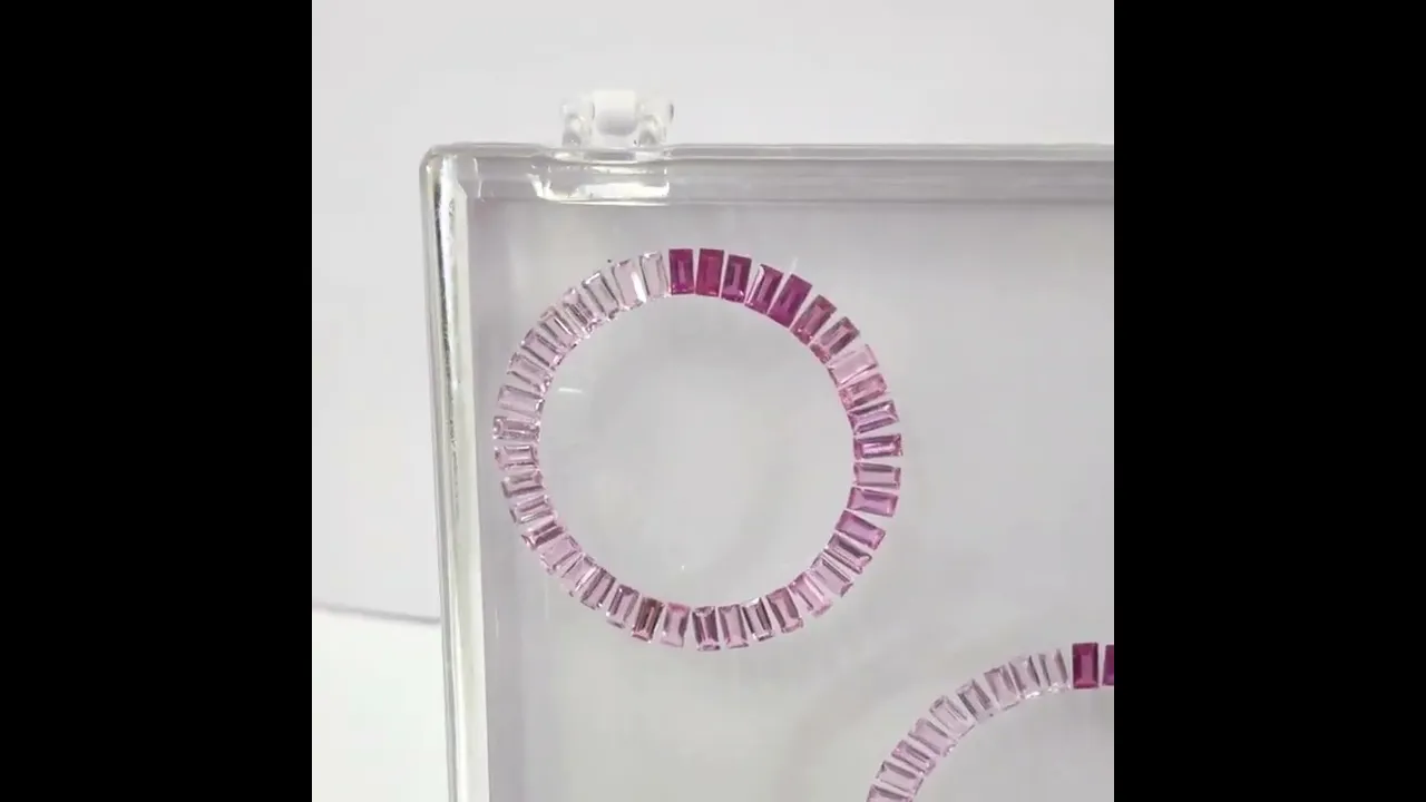 Natural Pink Sapphire (Madagascar) (Heated) 4x2mm Baguette Faceted Set