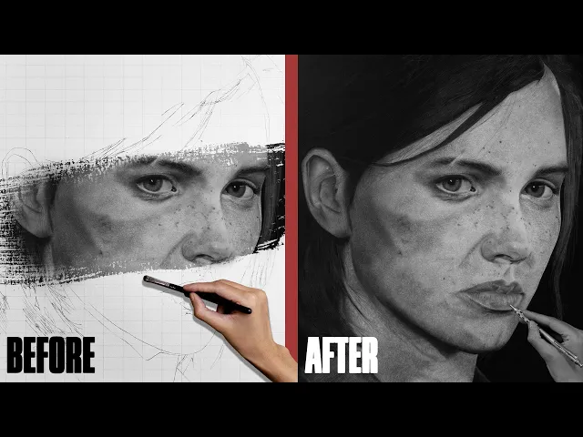 HYPERREALISM - 106 HOURS Drawing Ellie Williams | The Last of Us Part II