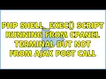PHP shell - exec script running from CPanel terminal but not from ajax POST call