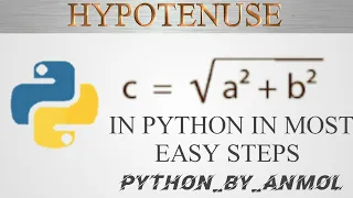 Calculate Hypotenuse in Python in Most Easy Steps Pythagoras Theorem For Beginners Anmol