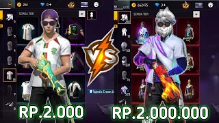 REVIEW AKUN FF SEHARGA 2.000 VS 2.000.000‼