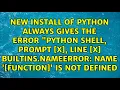 name function is not defined