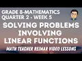 SOLVING PROBLEMS INVOLVING LINEAR FUNCTIONS MATHEMATICS 8 MELCS Q2 - WEEK 5 TEACHER REIMAR