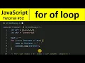 JavaScript Tutorial 32 - For of Loop in JavaScript Programming For Beginners