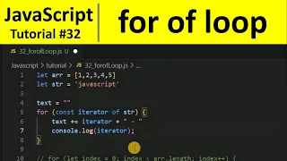 JavaScript Tutorial 32 - For of Loop in JavaScript Programming For Beginners