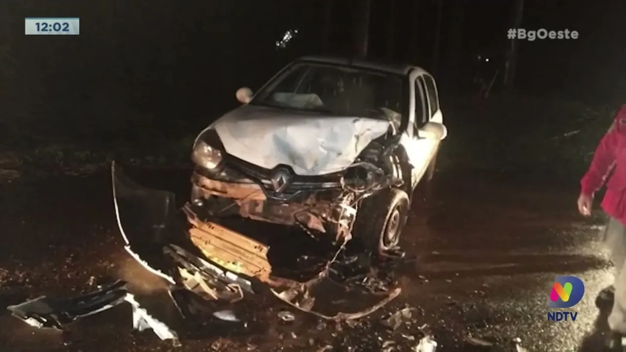 Quatro pessoas ficam feridas numa batida entre dois carros na SC-154 em Ipumirim