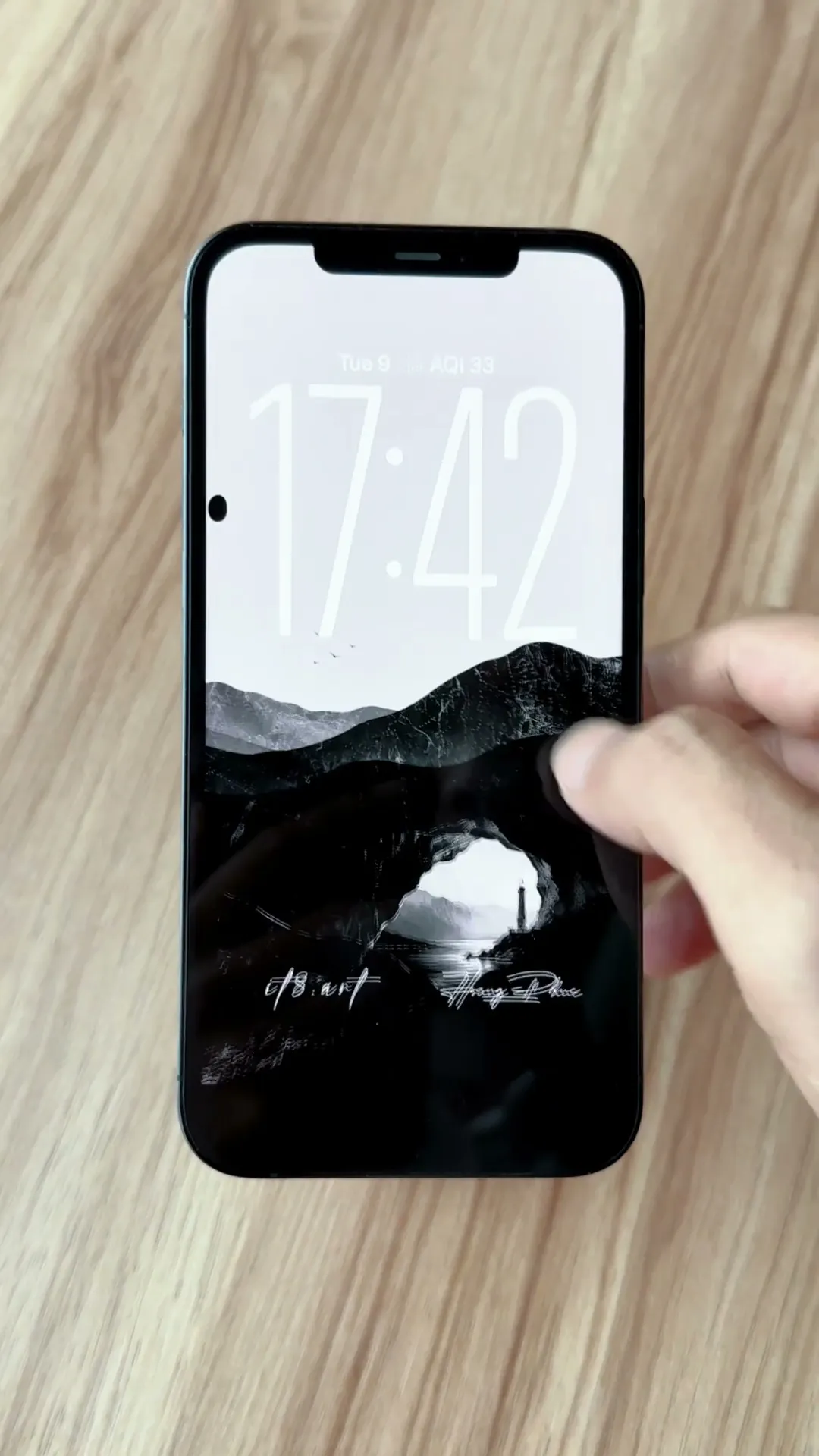iOS 27 Black and White iPhone Wallpaper Setup Preview