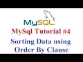 MySql Tutorial Sorting Data from Tables in select statement