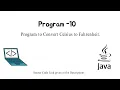 Program to Convert Celsius to Fahrenheit Java Programing Questions