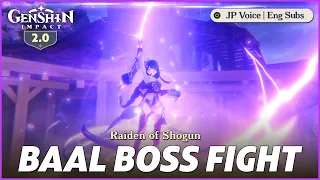 Download Genshin Impact 2.0 - Raiden of Shogun Fight Scene BAAL BOSS FIGHT | Japanese Voice English Subs MP3