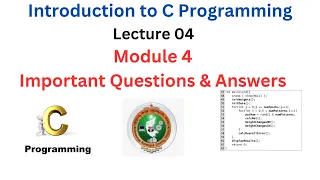 C Programming Module 4 User Defined Functions Important Questions Answers VTU Exams KTU JNTU