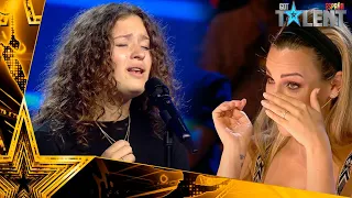 this girls wins the golden buzzer singing a prayer auditions 5 spains got talent 2021