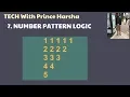 7 Number patterns in java - Program to print number pattern with for loop