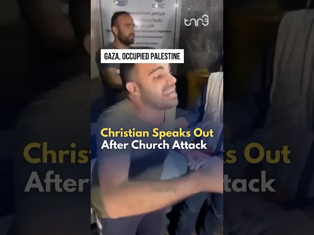 ⁣Christian man has no home to go to in Gaza anymore.