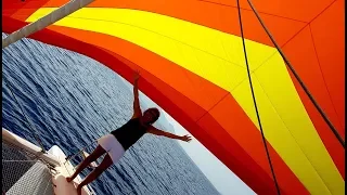 Flying the KITE. Wonderfull sailing with the CODE ZERO up!  Sailing Ocean Fox Ep 10