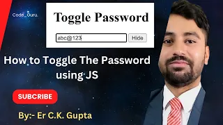 How To Hide And Show Password On Webiste Using HTML CSS JavaScript Toggle Password Using JS