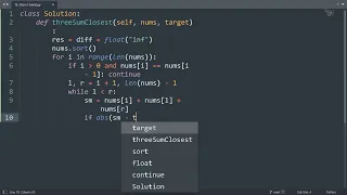 Leetcode 16 3Sum Closest in Python Python Leetcode Python Coding Tutorial Python Coding ASMR