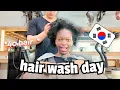 BLACK girl gets hair done in KOREA