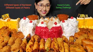 Eating Different types of Namkeen & Pastry | Big Bites | Asmr Eating | Mukbang