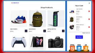 How to make a JavaScript Shopping Cart Ecommerce Website with HTML CSS JavaScript