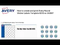 How to Create and Print Avery Round Sticker Labels Template 8293