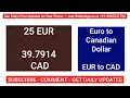 Convert Euro to Canadian Dollar EUR to CAD 24 JUNE 2025