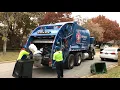 Republic Services Rear Loader Garbage Truck on Manual Trash and Leaves