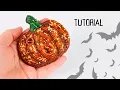 Halloween Pumpkin Bead Embroidery Brooch