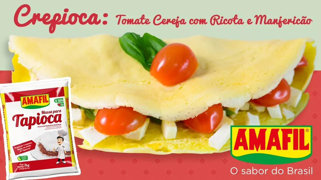 COMO FAZER CREPIOCA COM RICOTA E TOMATE CEREJA COM A MASSA PARA TAPIOCA AMAFIL