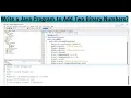 Write a Java Program To add Two Binary Numbers Adding Two Binary Numbers in Java - Hindi