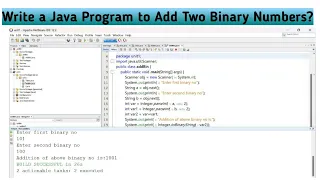 Write a Java Program To add Two Binary Numbers Adding Two Binary Numbers in Java - Hindi