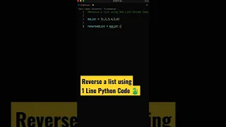 Reverse a List using One Line Python Code