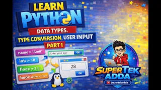 Data Types in Python in Hindi Type Conversion User Input Python Class 3