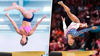Trying Simone Biles Hardest Gymnastics Skills