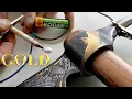 Download Lagu I draw with Real Gold – Metal Art on an Axe. Relaxing Video with Music