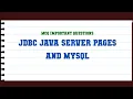 Jdbc Java Server Pages And Mysql MCQ Questions
